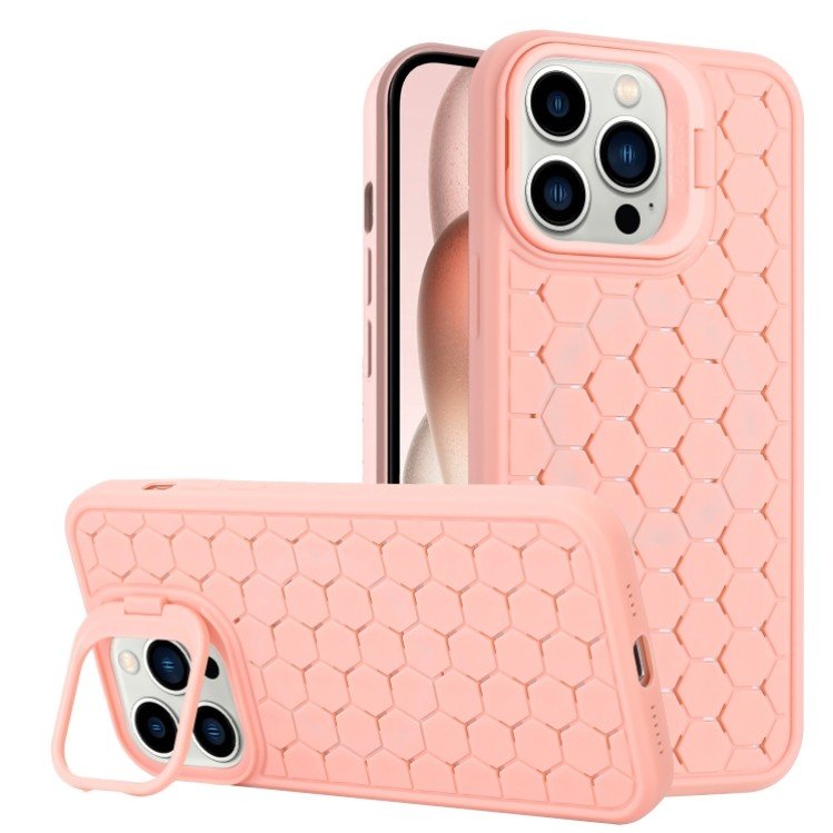 Husa De Protectie TPU Pentru Apple iPhone 15 Plus 3D Cube Cu Inel Protectie Camera Antisoc Antizgariere Antialunecare Acoperire Completa Roz
