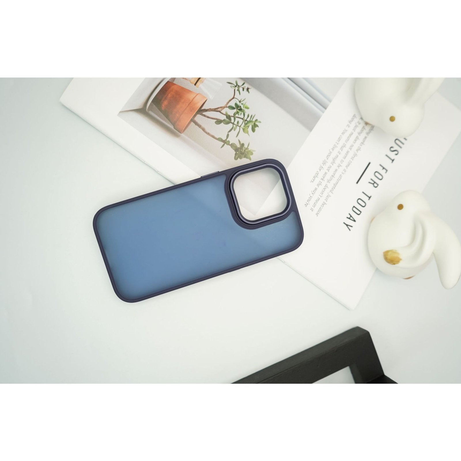 Husa De Protectie Pentru iPhone 15 Plus Satin Matte Din PC Albastru
