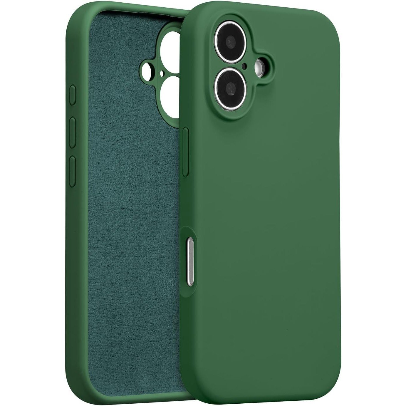 Husa De Protectie Pentru iPhone 16 Plus Liquid Silicone Cu Microfibra Pe Interior Protectie Antisoc Compatibil Incarcare Wireless Verde