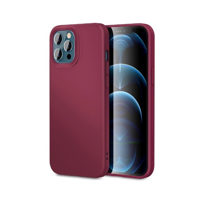 Husa Pentru Apple iPhone 14 Liquid Silicone Cu Microfibra Pe Interior Protectie Antisoc Wine red Claret