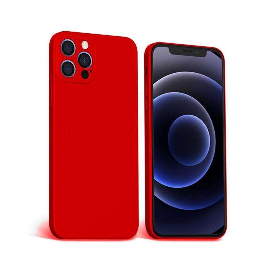 Husa Protectie Compatibila Cu Apple iPhone 12 Pro Mag Safe Silicone Rosu