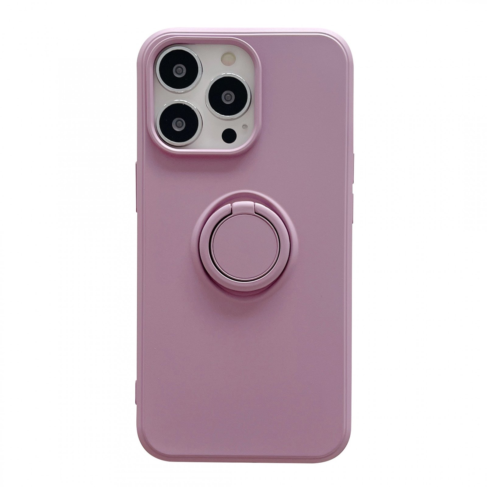 Husa Protectie Compatibila Cu Apple iPhone 13 Pro Max Liquid Silicone Ring Cu Suport Rotativ Mov