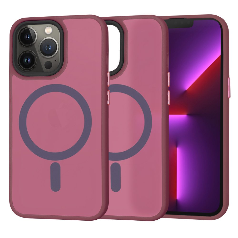 Husă iPhone 13 Pro HaloFrost MagSafe Series Bordeaux