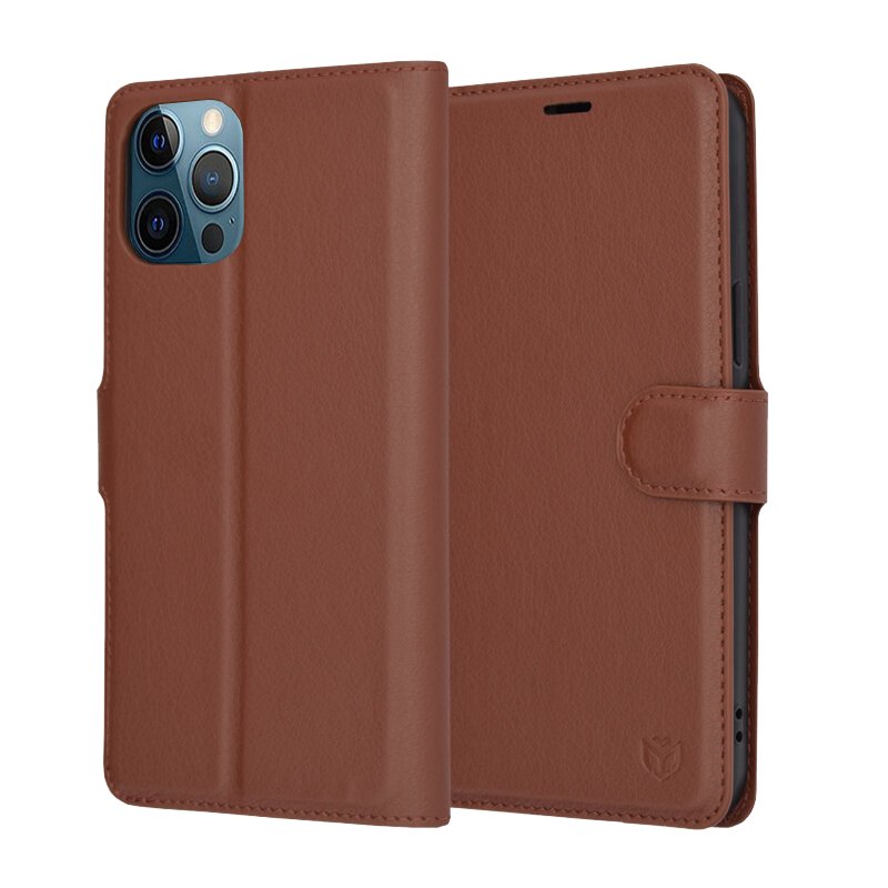 Husă Leather Folio iPhone 12 Pro Max Brown