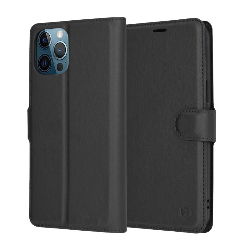 Husă Leather Folio iPhone 12 Pro Max Black