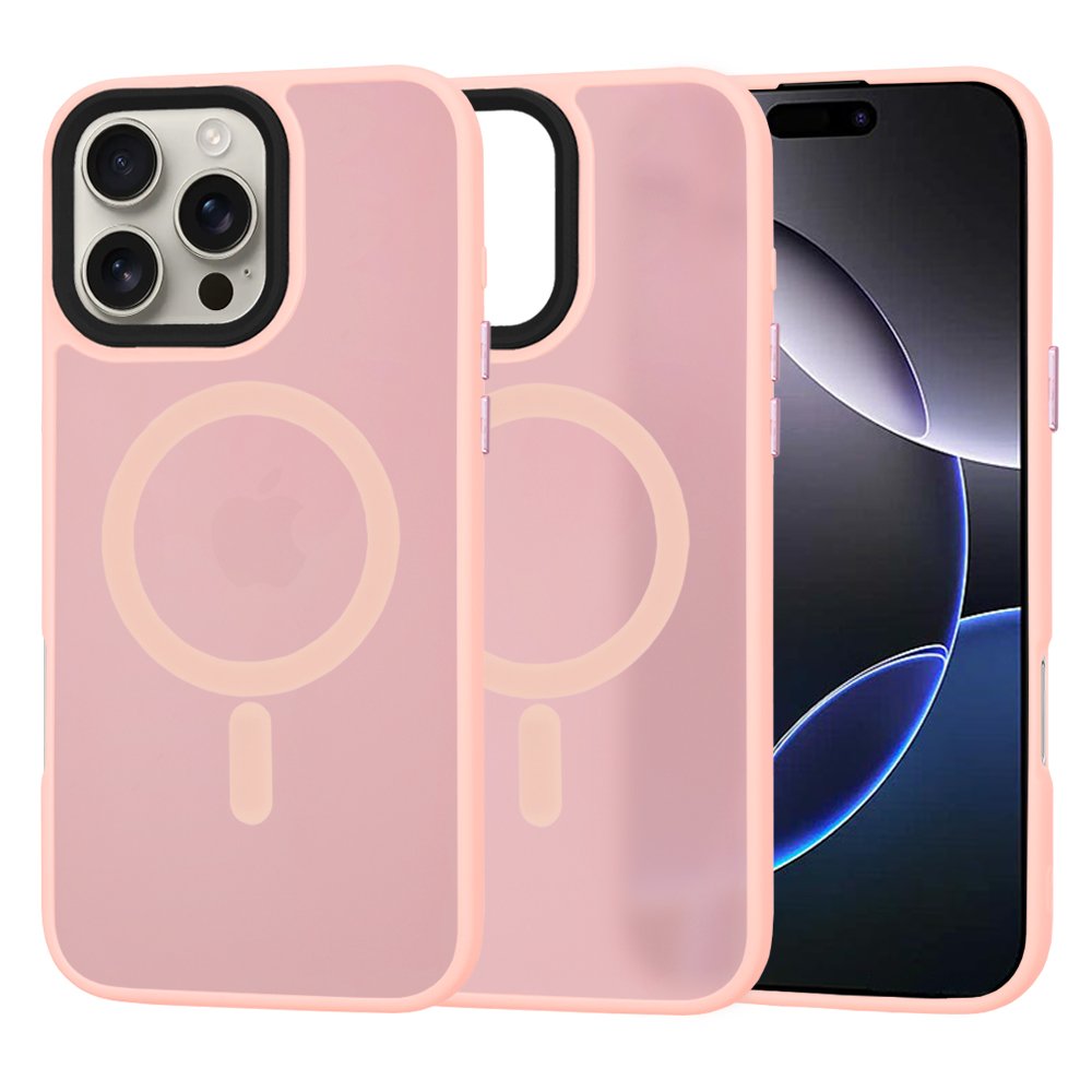 Husă iPhone 16 Pro Max HaloFrost MagSafe Pink