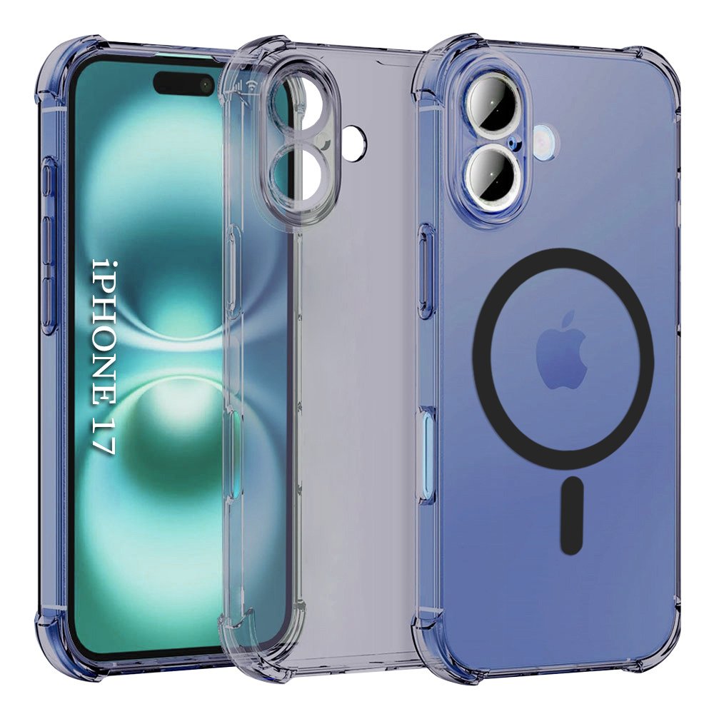 Husă Shockproof Clear Silicone MagSafe iPhone 17 Smoke Black