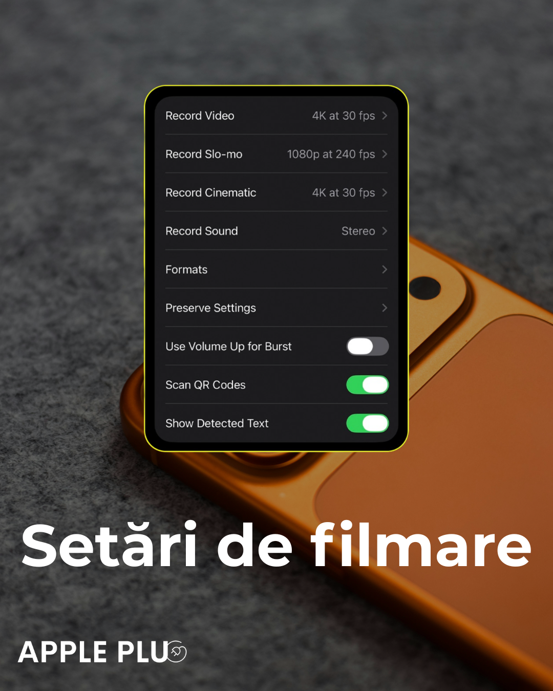 Setări de filmare iPhone - 4K la 30fps