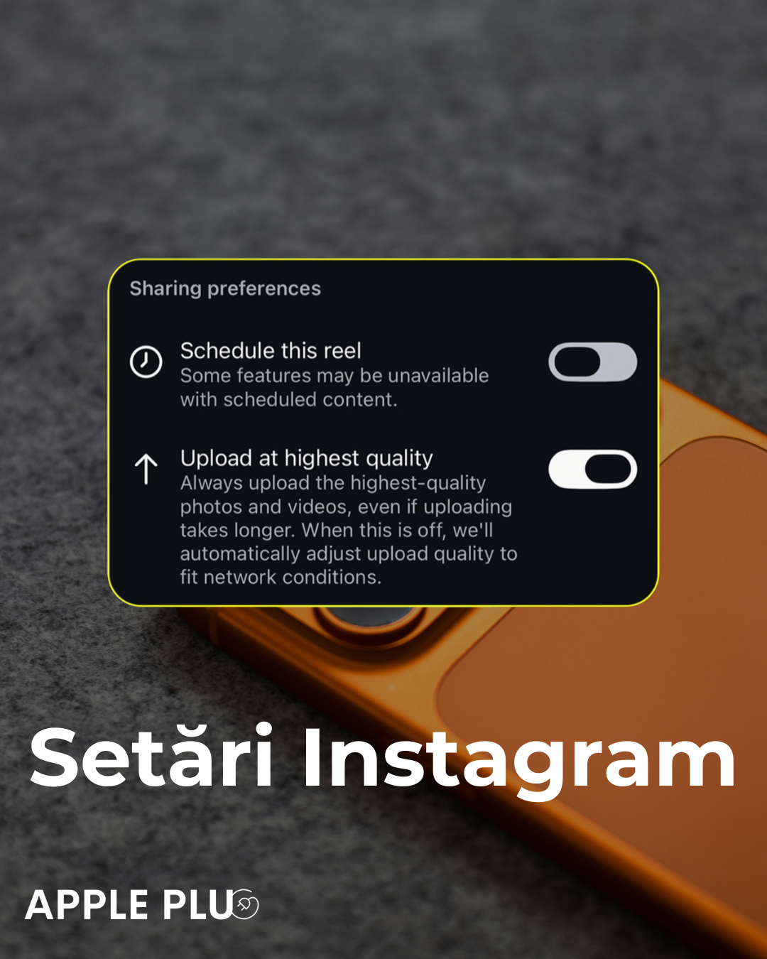 Setări Instagram - Încărcare la cea mai înaltă calitate
